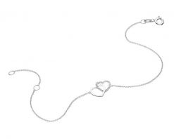 Bransoletka z białego złota z diamentem - serca - 0,003 ct - próba 375. Białe bransoletki Apart, z diamentem, złote. Za 869.00 zł.