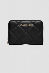 VALENTINO Czarny pikowany portfel Ocarina. Czarne portfele Valentino by Mario Valentino, bez wzorów. W wyprzedaży za 199.99 zł.