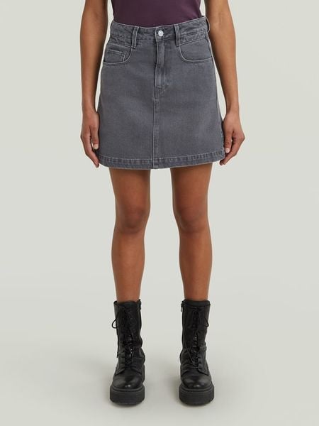 G-Star Spódnica dżinsowa w kolorze szarym rozmiar: W27. Szare spódnice G-Star, z aplikacjami, ze skóry, klasyczne, mini, rozkloszowane. Za 190.97 zł.