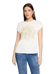 CARTOON Koszulka w kolorze kremowym rozmiar: 44. Brązowe bluzki Cartoon, bez wzorów, z bawełny, bez kołnierzyka, bez ramiączek. Za 60.99 zł.