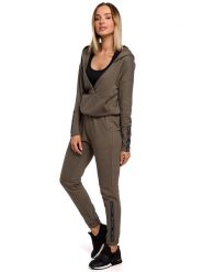 Made of emotion Spodnie dresowe w kolorze khaki rozmiar: L. Brązowe spodnie dresowe Made Of Emotion, l, bez wzorów, z dresówki. Za 158.95 zł.