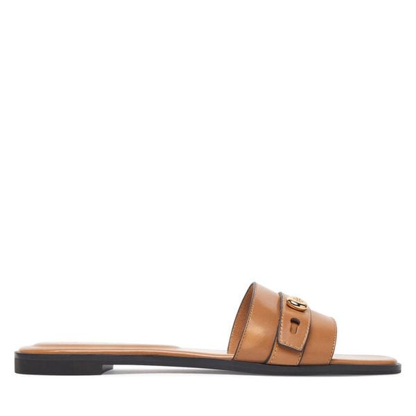 Klapki Tory Burch. Brązowe klapki Tory Burch, bez wzorów, bez obcasa. Za 1,524.00 zł.