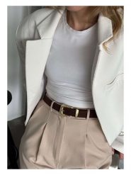 Lucky Bees Pasek w kolorze ciemnobrązowym - dł. 100 cm rozmiar: onesize. Brązowe paski Lucky Bees, bez wzorów, z materiału. Za 100.04 zł.