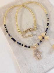 Atelier MIU Pozłacany naszyjnik z zawieszką - dł. 45 cm rozmiar: onesize. Czarne naszyjniki Atelier MIU, z cyrkonią, pozłacane. Za 43.99 zł.