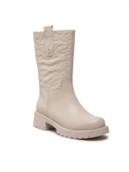 Simple Botki SL-26-02-000036 Beżowy. Brązowe botki Simple, bez wzorów, ze skóry, bez obcasa, na płaskiej podeszwie, bez zapięcia. Za 599.00 zł.