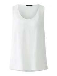 Oui Top w kolorze białym rozmiar: 36. Białe topy Oui, s, bez wzorów, z wiskozy, bez kołnierzyka, bez ramiączek. Za 165.99 zł.