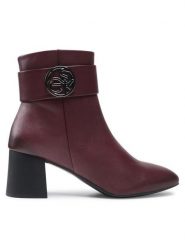 Lasocki Botki 0539-01 Bordowy. Czerwone botki Lasocki, bez wzorów, ze skóry, bez obcasa, na słupku, bez zapięcia. Za 329.99 zł.