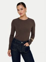 ONLY Bluzka Riley 15323159 Brązowy Slim Fit. Brązowe bluzki Only, m, bez wzorów, z bawełny, bez kołnierzyka, bez ramiączek. Za 79.99 zł.