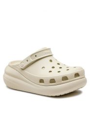 Crocs Klapki Classic Crush Clog 207521 Beżowy. Brązowe klapki Crocs, bez wzorów, z tworzywa sztucznego, bez obcasa. Za 216.99 zł.