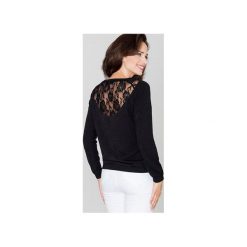 Sweter K224 Czarny. Czarne swetry Katrus, m, bez wzorów, z bawełny, bez ramiączek. Za 109.00 zł.
