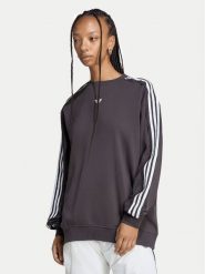 Adidas Bluza Lace 3 Stripes Crew LG4253 Brązowy Regular Fit. Brązowe bluzy Adidas, l, bez wzorów, z bawełny, bez kaptura. Za 299.99 zł.
