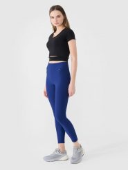 4F Legginsy dzianinowe damskie - granatowe XL. Niebieskie legginsy 4f, s, bez wzorów, z dzianiny, z podwyższonym stanem. W wyprzedaży za 79.99 zł.