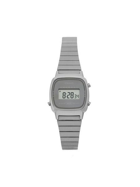 Casio Zegarek Vintage LA670WES-7AEF Srebrny. Szare, cyfrowe zegarki Casio, srebrne. Za 249.99 zł.