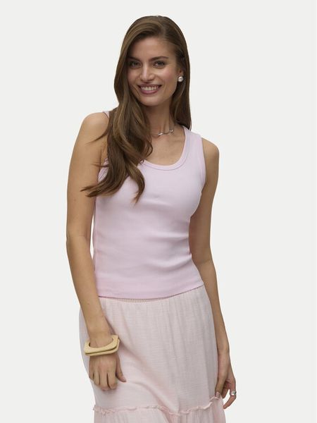Vero Moda Top Chole 10344951 Różowy Regular Fit. Czerwone topy Vero Moda, xl, bez wzorów, z bawełny, bez kołnierzyka, bez ramiączek. Za 69.99 zł.