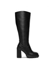 Nine West Kozaki CEO-HALA-01 Czarny. Czarne kozaki Nine West, z materiału, bez obcasa, na słupku, bez zapięcia. Za 359.99 zł.