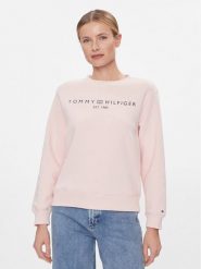 Tommy Hilfiger Bluza Logo WW0WW39791 Różowy Regular Fit. Czerwone bluzy TOMMY HILFIGER, xs, bez wzorów, z bawełny, bez kaptura. Za 259.99 zł.