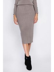 William de Faye Spódnica w kolorze szarobrązowym rozmiar: 42. Brązowe spódnice William de Faye, bez wzorów, z kaszmiru, klasyczne, midi. Za 113.99 zł.