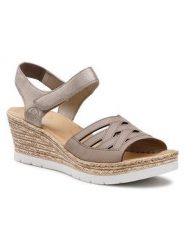 Sandały Rieker. Czarne sandały Rieker, bez wzorów, bez obcasa, na płaskiej podeszwie, bez zapięcia. Za 299.99 zł.