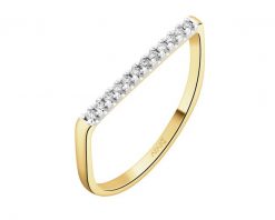 Pierścionek z żółtego złota z brylantami - 0,08 ct - próba 375. Żółte pierścionki Apart, z brylantem, złote. Za 1,890.00 zł.