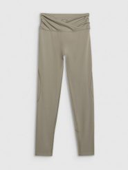 4F Legginsy do jogi i pilatesu szybkoschnące damskie - zielone L. Zielone legginsy 4f, l, bez wzorów, z dzianiny, z podwyższonym stanem. Za 169.99 zł.