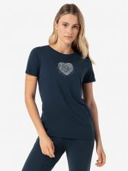 Super.natural Koszulka "Heartwood Tee" w kolorze granatowym rozmiar: XS. Niebieskie bluzki super.natural, xs, bez wzorów, z wełny, bez kołnierzyka, bez ramiączek. Za 173.99 zł.