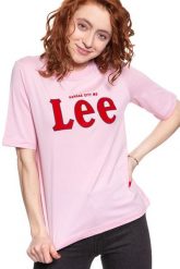 LEE T SHIRT DAMSKI TEE FROST PINK L43RAIMC 112109735. Różowe t-shirty Lee, l, bez wzorów, bez kołnierzyka, bez ramiączek. Za 69.99 zł.