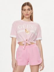 Guess T-Shirt V4GI00 I3Z14 Różowy Boxy Fit. Czerwone t-shirty Guess, xl, z aplikacjami, z bawełny, bez kołnierzyka, bez ramiączek. Za 119.99 zł.
