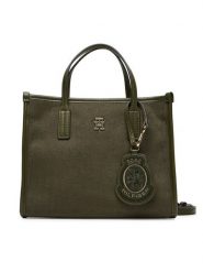 Tommy Hilfiger Torebka City Small Tote Melton AW0AW17852 Khaki. Brązowe torebki klasyczne TOMMY HILFIGER, bez wzorów, z materiału, bez dodatków. Za 599.99 zł.