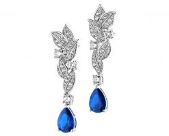 Kolczyki srebrne z cyrkoniami - liście. Szare kolczyki Apart, z cyrkonią, srebrne. Za 299.00 zł.