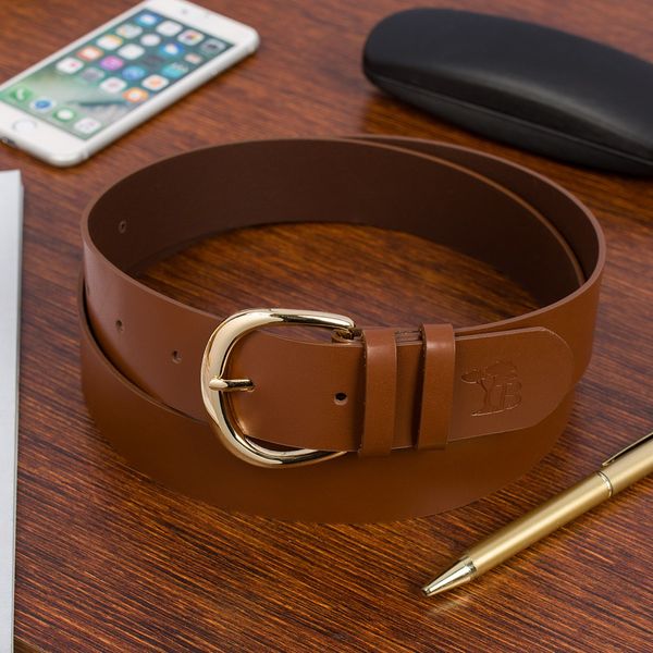 Pasek skórzany BELTIMORE r.100-115 cm D84 brązowy. Brązowe paski bez wzorów. Za 49.90 zł.