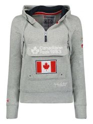 Canadian Peak Bluza "Gyrelle" w kolorze szarym rozmiar: XXL. Szare bluzy Canadian Peak, xxl, z aplikacjami, z bawełny, z kapturem. Za 128.55 zł.