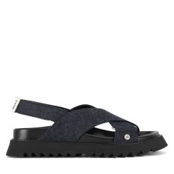 Sandały G-Star Raw. Niebieskie sandały G-Star Raw, bez wzorów, retro, bez obcasa, na płaskiej podeszwie, bez zapięcia. Za 349.99 zł.