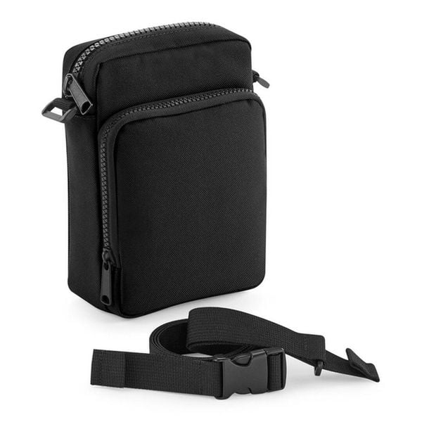 Torba na ramię Bag Base Modulr™. Czarne torby na ramię BAGBASE, bez wzorów, z poliesteru, na ramię, bez dodatków. Za 57.10 zł.