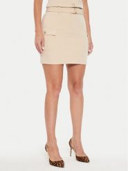 Guess Spódnica mini Fiona W4YD72 WFWX2 Beżowy Regular Fit. Brązowe spódnice Guess, xs, z aplikacjami, z syntetyku, mini. Za 199.99 zł.