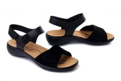 Josef Seibel 86713 381 100 Ibiza 13 czarny, sandały damskie. Czarne sandały Josef Seibel, bez wzorów, bez obcasa, bez zapięcia. Za 339.90 zł.