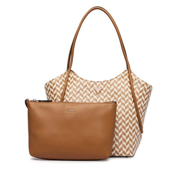 Torebka Guess. Brązowe shopper Guess, z aplikacjami, bez dodatków. Za 455.99 zł.
