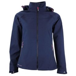 Kurtka damska Peak Mountain Softshell Acelsiorunm. Niebieskie kurtki sportowe Peak Mountain, bez wzorów, z softshellu. W wyprzedaży za 312.50 zł.