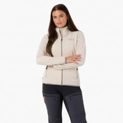 Bluza polarowa turystyka damska Swedemount Stryn Fleece szybkoschnąca. Białe bluzy SWEDEMOUNT, na zimę, bez wzorów, z polaru, bez kaptura. Za 125.00 zł.