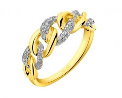 Pierścionek z żółtego złota z diamentami - 0,25 ct - próba 585. Żółte pierścionki Apart, z diamentem, złote. Za 4,590.00 zł.