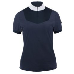 Damskie jeździeckie polo Horze Taylor. Niebieskie koszulki polo HORZE, na lato, bez wzorów, z elastanu, bez kołnierzyka, bez ramiączek. Za 190.00 zł.