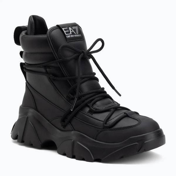 Trapery EA7 Emporio Armani Boot Flakes. Czarne trapery i śniegowce EA7 Emporio Armani, z materiału, przed kolano. Za 789.99 zł.