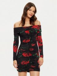Guess Sukienka dzianinowa W5RK61 KCMI2 Czerwony Classic Fit. Czerwone sukienki Guess, s, z aplikacjami, z dzianiny, bez kołnierzyka, bez ramiączek. Za 347.00 zł.