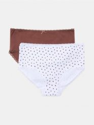 Bawełniane majtki figi z wysokim stanem 2 pack - wielobarwny. Figi Sinsay, l, bez wzorów, z bawełny. Za 11.99 zł.