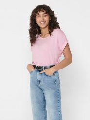 ONLY Koszulka w kolorze jasnoróżowym rozmiar: XL. Różowe bluzki Only, xl, bez wzorów, bez kołnierzyka, bez ramiączek. Za 43.99 zł.
