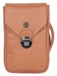 Bellicci Skórzana torebka "Caprice" w kolorze jasnobrązowym na telefon - 12 x 18 x 4 cm rozmiar: onesize. Brązowe torby na ramię Bellicci, bez wzorów, z materiału, przez ramię, bez dodatków. Za 113.99 zł.