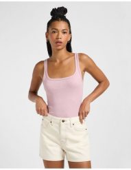 DAMSKA KOSZULKA LEE SQUARE TANK SOFT MAUVE 112363644. Fioletowe bluzki Lee, m, bez wzorów, bez kołnierzyka, bez ramiączek. Za 79.99 zł.