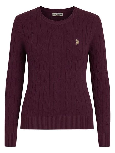U.S. Polo Assn. Sweter w kolorze ciemnofioletowym rozmiar: L. Różowe swetry U.S. Polo Assn., l, bez wzorów, z bawełny, bez ramiączek. Za 138.87 zł.