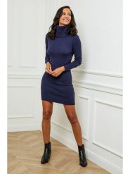 Soft Cashmere Sukienka dzianinowa w kolorze granatowym rozmiar: 34/36. Niebieskie sukienki Soft Cashmere, bez wzorów, z dzianiny, klasyczne, bez kołnierzyka, bez ramiączek, mini. Za 70.24 zł.