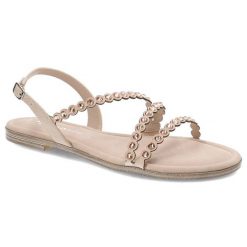 Różowe Sandały Tamaris Eleganckie Buty Damskie. Czerwone sandały Tamaris, bez wzorów, eleganckie, bez obcasa, na płaskiej podeszwie, bez zapięcia. Za 189.00 zł.