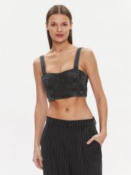 Tommy Jeans Top Bustier Top Ah7185 DW0DW17699 Czarny Slim Fit. Czarne topy Tommy Jeans, m, bez wzorów, z bawełny, bez kołnierzyka, bez ramiączek. Za 229.99 zł.